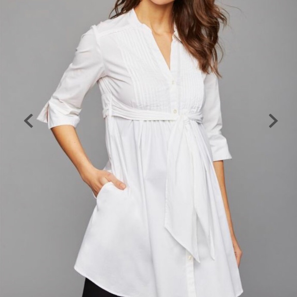 Isabella Oliver tie detail maternity shirt NWT